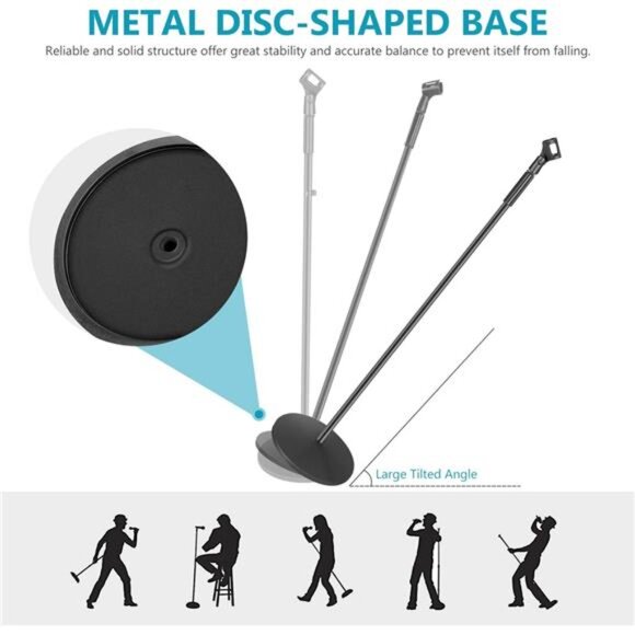 Microphone Stand and Stand with Microphone Door, Adjustable from 100 to 179 cm - Picture 3 of 8